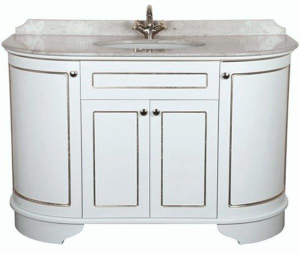 База с раков.Simas S53 bi, 129*58*h86см, 4 расп. дв., доводч. Blum, ручки: хром, цвет: bianco, декор: argento (без мрамора),TW YORK ZZ