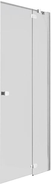Дверь распаш.с неподв.сегментом,для монтажа с бок. панелью,870-895хh1950мм,вход 555мм,петли справа,(стекло 6мм,GL проз.,фурн. 05 полир.алюм) СOMBI ZZ