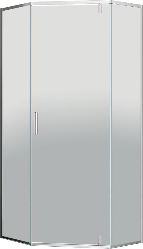 Душевой уголок 900х900хh2000мм, 5-ти угольный, распашная дверь правая/левая, с 2 неподвижн. сегмент, (стекло прозр.6мм, фурнит. цв.хром), Slim-U ZZ