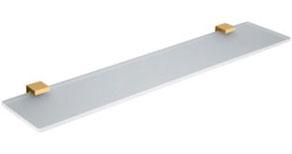 Полка стеклянная с держателями 60х12,8хh2,8см (цв. золото / стекло мат.) Lulu ZZ