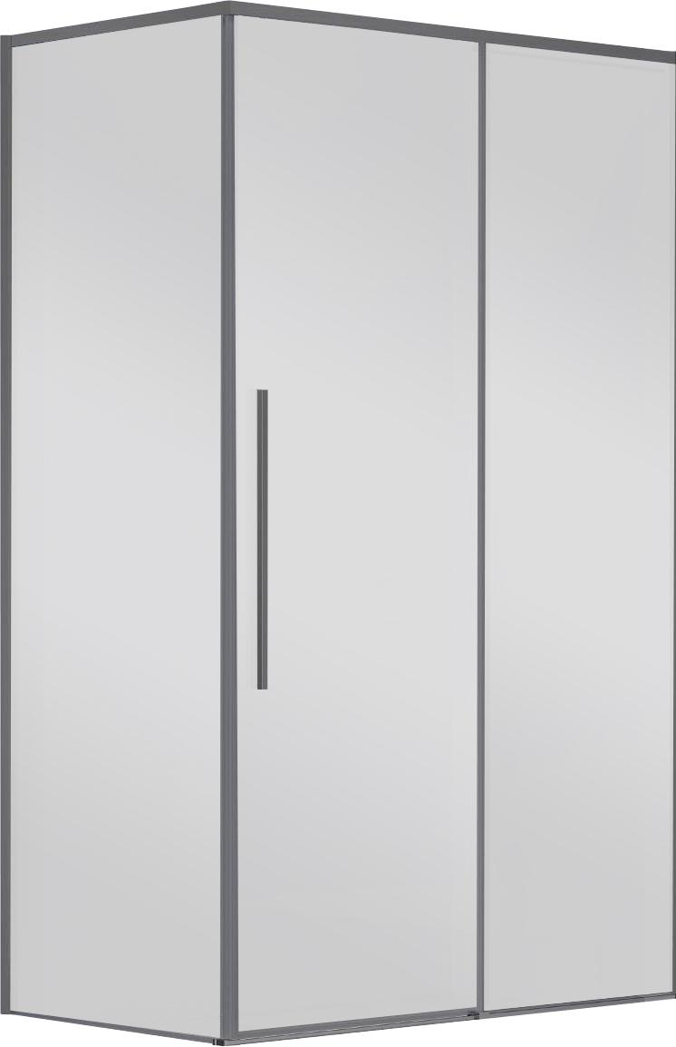 Душевой уголок 1100х900хh1950мм, прямоуг., правый/левый, (стекло прозрачное 6мм Easy Clean, фурн.цв.вороненая сталь), Slim-N ZZ