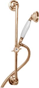 Душевой гарнитур: лейка, шланг, стойка (латунь) D&D ZZ