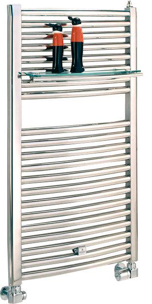 Полотенцесушитель h763х450мм, на ГВС/сист.отопл., до 8bar, 250W, G 1/2, (креплен, кл. Маевск.в компл.),БЕЗ кран пер., (цв. полир.н/сталь) Alessia ZZ