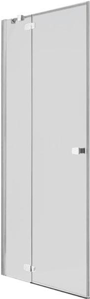 Дверь распаш.с неподв.сегментом,для монтажа с бок.панелью,970-995хh1950мм,вход 555мм, петли слева,(стекло 6мм,GL проз.,фурн.05 полир.алюм) СOMBI ZZ
