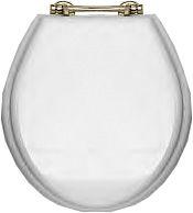 Сиденье для унитаза (цв. белый / петли цв. латунь) Rose KL