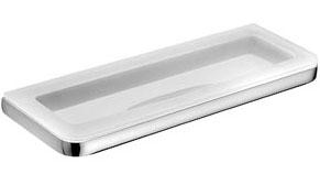 Полочка стеклянная для душа 35х12,7хh3,2см, (держатель цв. хром / стекло матовое) Lulu KL