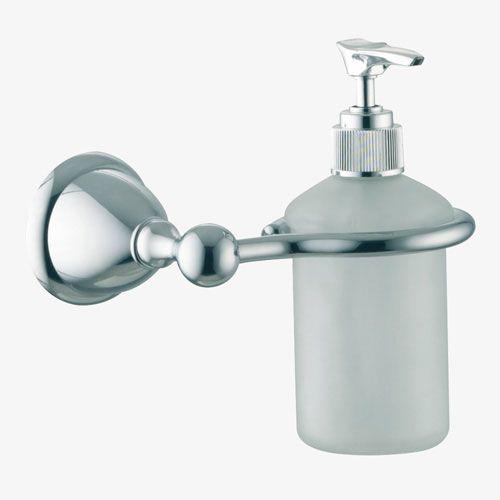 Дозатор для жидкого мыла  настенный, (стекло матовое, держатель цв. хром), Victory ZZ