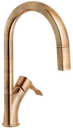 Смеситель для кухни, с выдвижным душем, (цв.бронза), Sofi ZZ