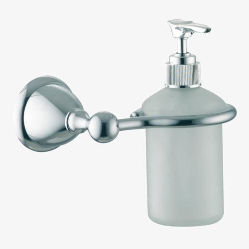 Дозатор для жидкого мыла  настенный, (стекло матовое, держатель цв. хром), Style ZZ