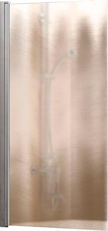 Душевая шторка на ванну, распашная, правая/левая, 800хh1400мм, (профиль цв.хром, стекло шиншилла 5мм), Vincea ZZ