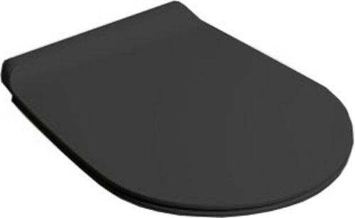 Сиденье для унитаза, с микролифтом, (цв.черный матовый / петли цв.хром), Vignoni ZZ