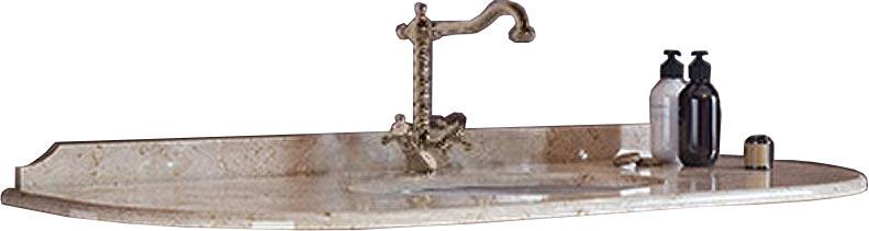 Cтолешница с 1 отв. для смесителя, 130*58,5*h2/8см, для базы YOR4130, мрамор: Diano (отверстие под раков. Simas S53)TW York ZZ