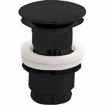 Донный клапан для раковины с переливом, нажимная, "Click-Clack", G 1 1/4, (цв.черный матовый), СНЯТ С ПРОИЗВОДСТВА, Cisal XXZZ