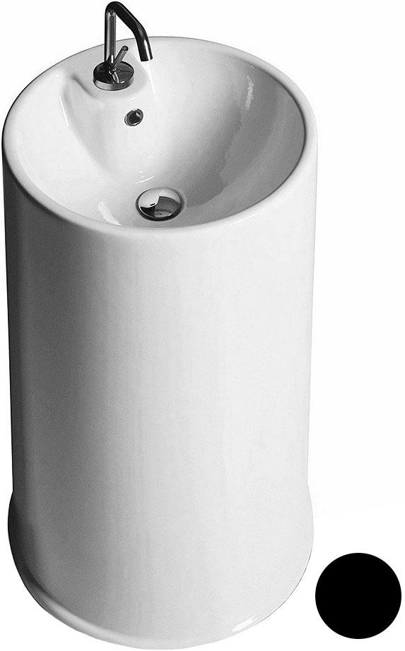 Раковина d460хh835мм, напольная, круглая, с 1 отверстием д/смесит., выбитым вручную!!!, с переливом, (цв.Nero), GTE ZZ