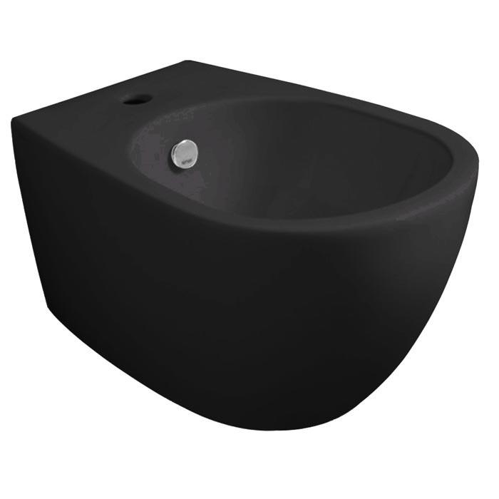 Унитаз подвесной безободковый Rimless, 56х36,5cм, (без сиденья), БЕЗ крепежа, (цв.черный глянец), Vignoni ZZ
