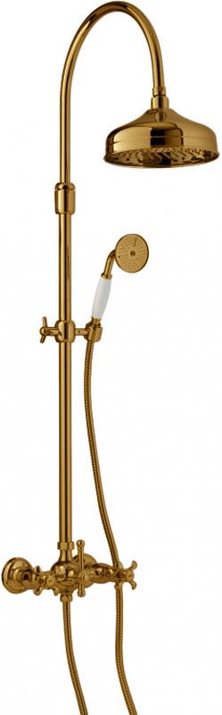Смеситель для душа со стационарным верхним душем d200мм и ручным душем, (цв.бронза), Nuova Retro ZZ