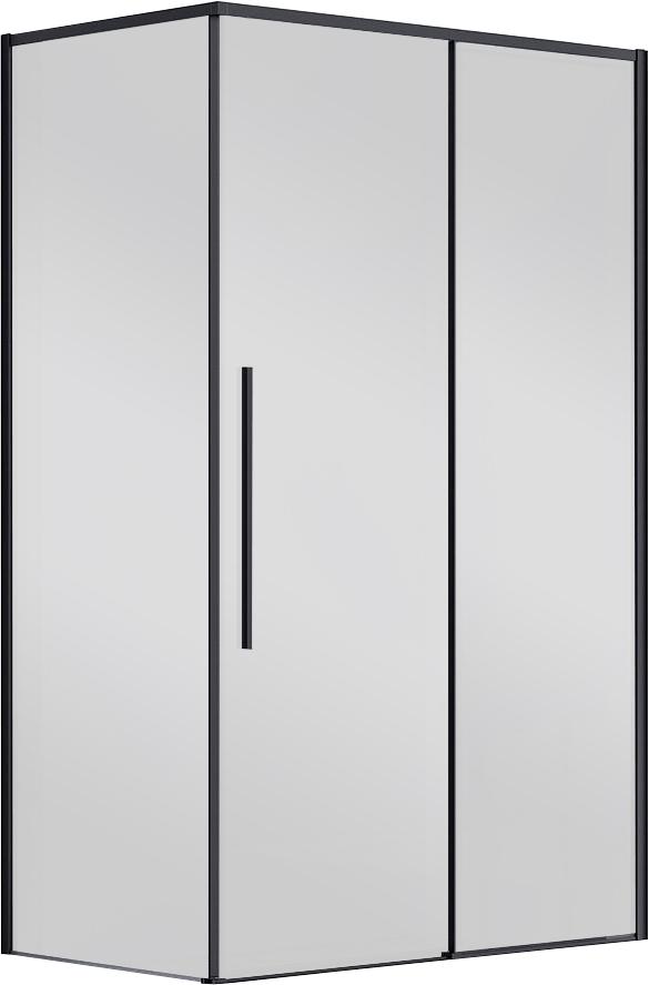 Душевой уголок 1100х900хh1950мм, прямоуг., правый/левый, (стекло прозрачное 6мм Easy Clean, фурн.цв.черный матовый), Slim-N ZZ