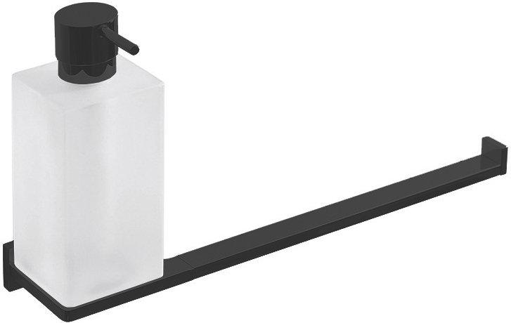 Полотенцедержатель+дозатор для жидкого мыла 32 см, цвет матовый черный, Look ZZ