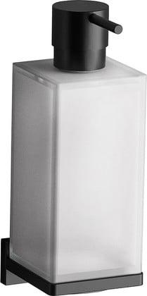 Дозатор для жидкого мыла настенный, (стекло матовое / матовый черный), LookZZ