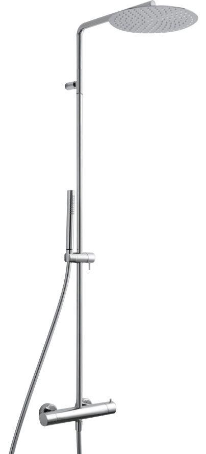 Смеситель для душа, со стационарным верхним душем 25х25см, ручной душ, шланг в компл., (цв. хром), UP ZZ
