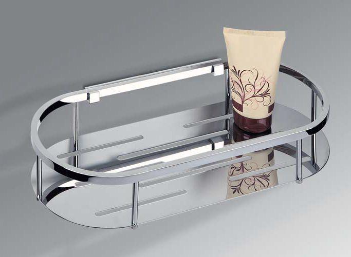 Полочка-решетка для душа, прямоуг. с закругл. краями 30х13,5хh6,5см, (цв.хром), Colombo ZZ