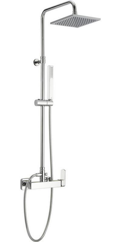 Смеситель для душа со стационарным верхним душем 200х200мм и ручным душем, (цв. хром), Roadster ZZ