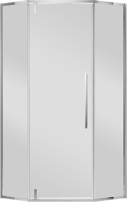 Душевой уголок 900х900хh1950мм, 5-ти угольный, распашн.дверь правая/левая, с 2 неподв.сегмент.(ст.прозр.6мм Easy Clean, фурнит.цв.хром), Slim-N ZZ