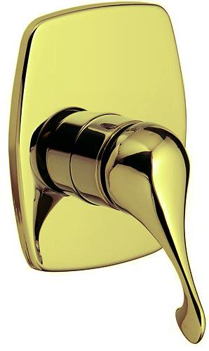 Смеситель для душа, встраиваемый в стену, (maniglia PL / рукоятка с пластик. вставкой белого цвета), (цв. золото), Piccadilly ZZ