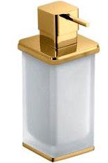 Дозатор для жидкого мыла настольный 7,3х9,3хh17,6см (цв. золото / стекло мат.) Lulu ZZ