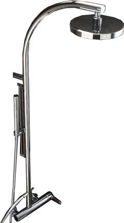 Душ. комплект, смеситель, верхн. стац. душ 200мм, стойка, лейка, шланг в компл. (цв. хром) Klab ZZ