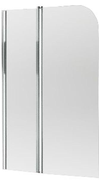 Штора на ванну 1100хh1452мм, "Левая", стационарн.сегмент 435мм, поворотный 650мм, (стекло 6мм прозрачн., матов.алюминий/хром) Vario ZZ