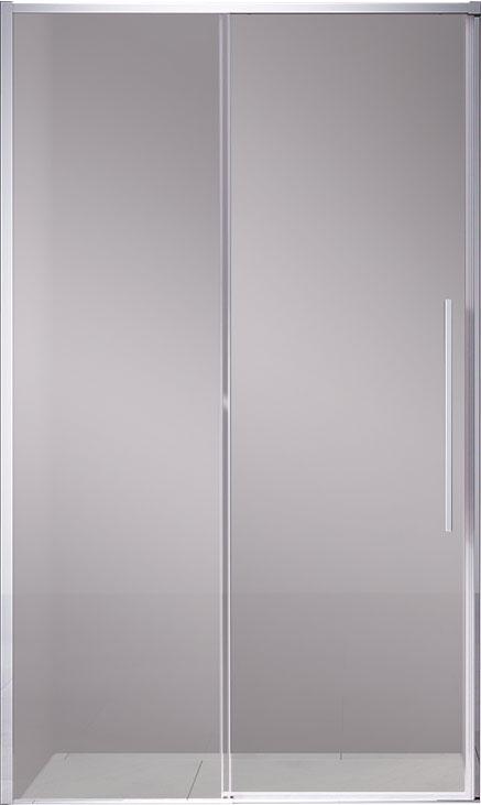 Дверь для душа, в нишу 1300хh1950мм, раздвиж, 1 дверь, 1 неподв.секция, правая/левая, (стекло прозрач.6мм Easy Clean, фурн.цв.хром), Slim-N ZZ