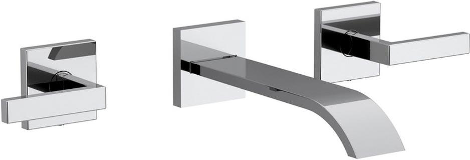 Смеситель для раковины, настенный, на 3 отв., излив 203мм, внутренняя часть в компл., (цв. хром), Wave ZZ