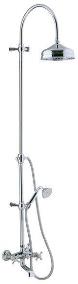 Смеситель для ванны, со стационарным верхним душем d20см, ручной душ, шланг в компл., (цв. хром) Old Italy KL
