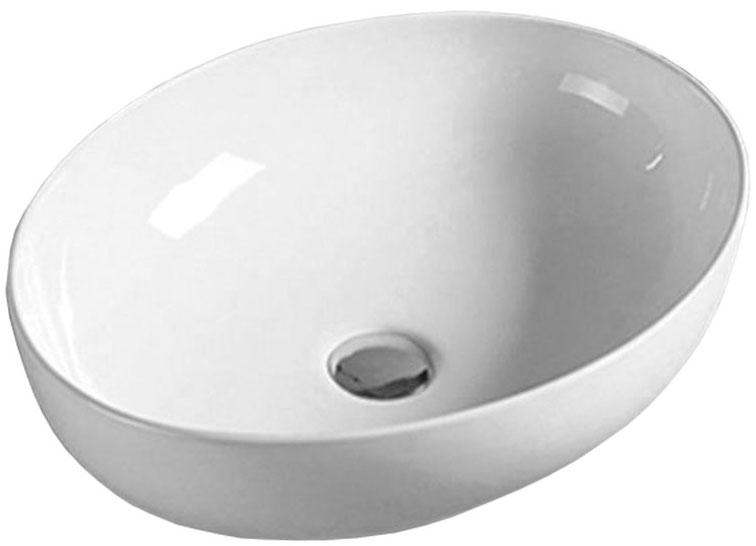 Раковина накладная 520x395x130мм, без отверстия для смесителя, без перелива, (цв. белый глянцевый), Vincea ZZ