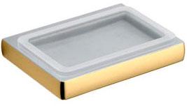 Мыльница настенная 13,8х10,5хh2,4см (цв. золото / стекло мат.) Lulu ZZ