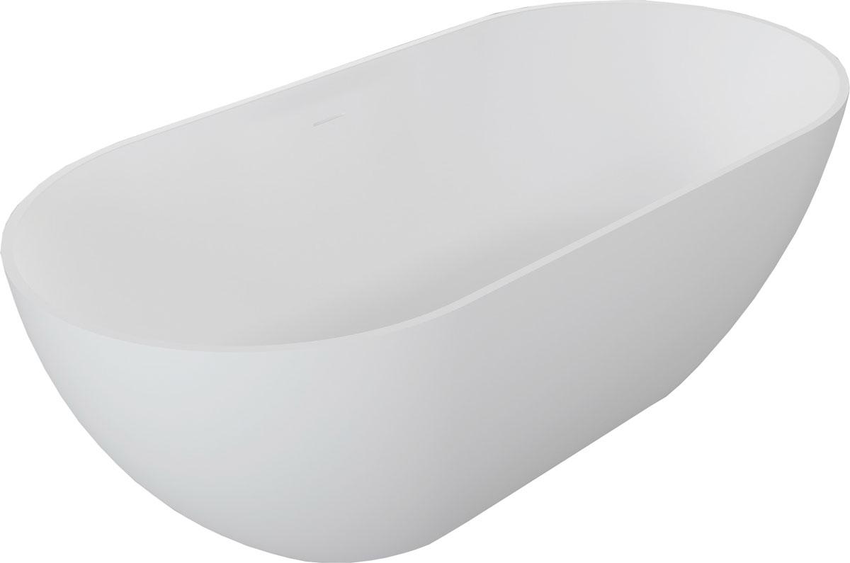 Ванна 1700х800хh560мм, отдельностоящая, интегрир.слив перелив, д/к в цвет ванны в компл.,(иск.камень Solid Surface цв.белый мат), Vincea ZZ