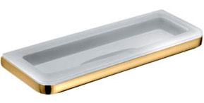 Мыльница настенная большая 35х12,7хh3,2см (цв. золото / стекло мат.) Lulu ZZ