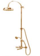 Смеситель д/ванны с верхним душем и душ.гарнит. бронза Romantica ZZ
