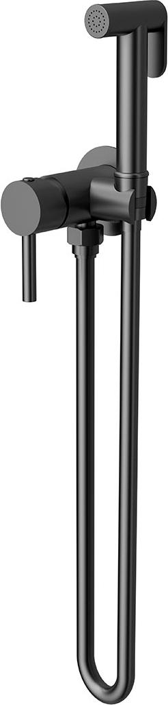 Смеситель совмещённый с гигиеническим душем, готовый комплект: лейка, шланг, скрытая часть, (цв.вороненая сталь), Vincea ZZ