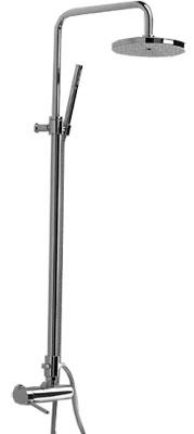Смеситель для душа, со стационарным верхн.душем d20см., душевая лейка, шланг в компл., (цв.хром), Vela ZZ