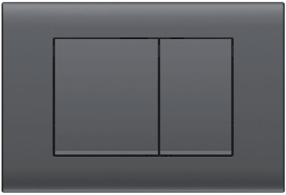 Клавиша двойного смыва, для инсталляции д/унитаза, (пластик цв.вороненая сталь), Vincea ZZ