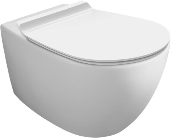 Унитаз подвесной безободковый Rimless, 56х36,5cм, без сиденья, БЕЗ крепежа, (цв.белый матовый), Vignoni ZZ