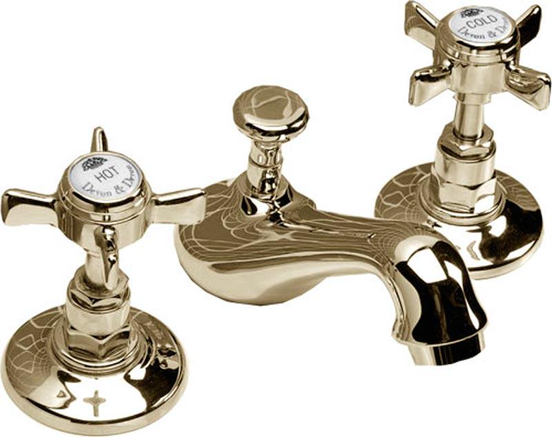 Смеситель для биде на 3 отв., с д/к, (цв. латунь) Coventry ZZ