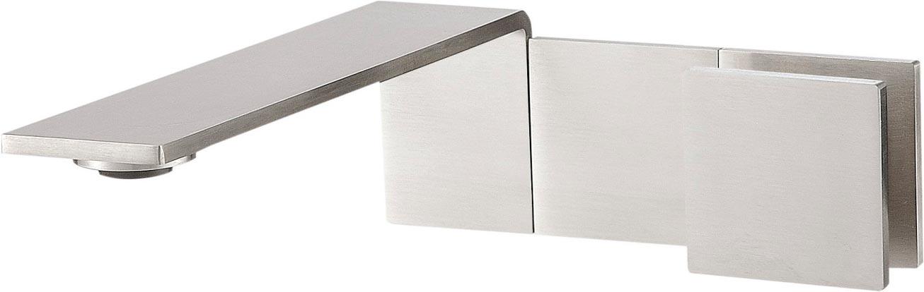 Смеситель для раковины, встраиваемый в стену, 1 ручк. вертик., излив 196мм, (цв. тертая сталь), 5mm ZZ