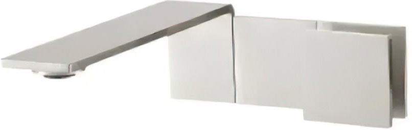 Смеситель для раковины, встраиваемый в стену, 1 ручк. гориз., излив 256мм, (цв. тертая сталь), 5mm ZZ