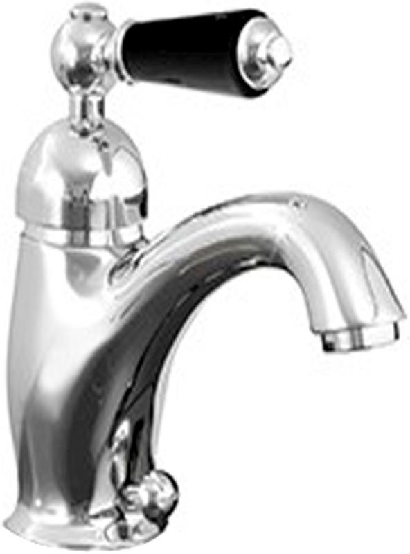 Смеситель для раковины, с д/к, (цв.хром, ручка цв.хром/чёрн.), Black Dandy ZZ