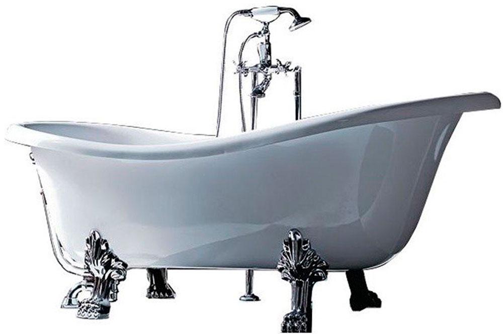 Ванна 1700х800хh720(600)мм, акрил, отдельностоящая, ножки "Львиные лапы", слив-перелив в компл., (цв. белый), Epoca ZZ