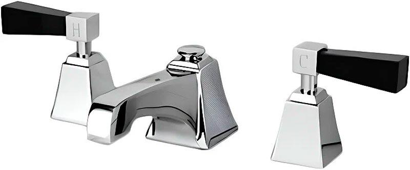 Смеситель для раковины, на 3 отв., с д/к, (цв.хром, чёрный хрусталь), Vip Time ZZ