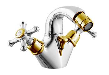 Смеситель для биде с д/к (хром/золото), Old italy ZZ